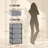 Chest of Drawers with Steel Frame and 4 Drawers, 42 x 32 x 80 cm, Gray/Black