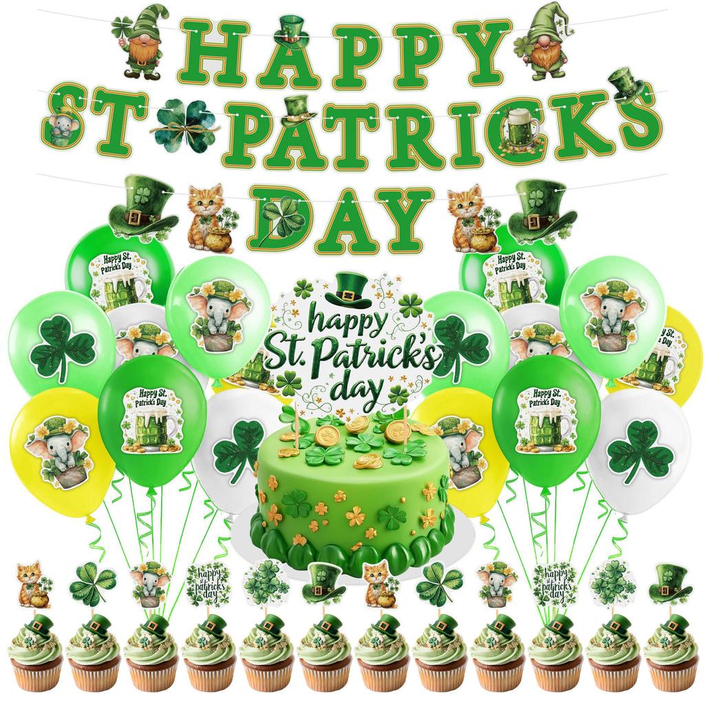 St. Patrick's Day Irish Festival Balloon & Swirl Bunting Decorations