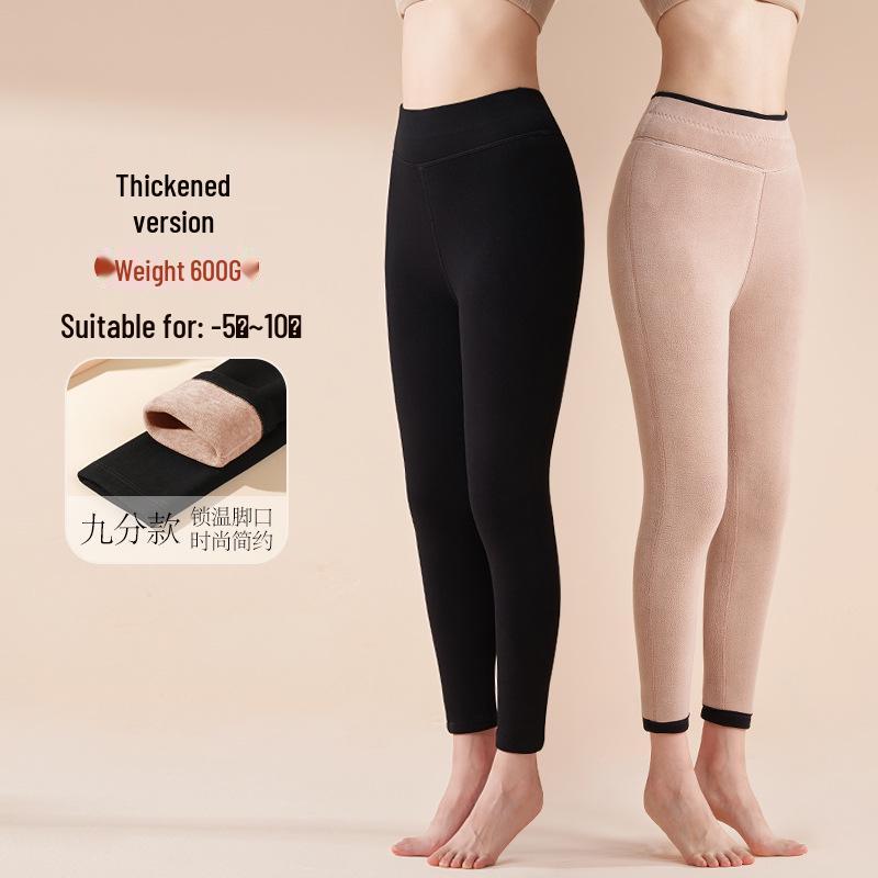 Women's Thick Fleece-Lined Wool-Blend Pants, Ideal for Winter Outdoor Wear, Extra-Warm and Cozy.