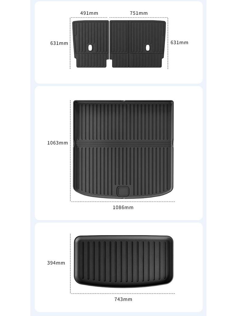 Custom-Fit All-Weather TPE Floor Mats & Trunk Mat for 2025 Li Auto i6