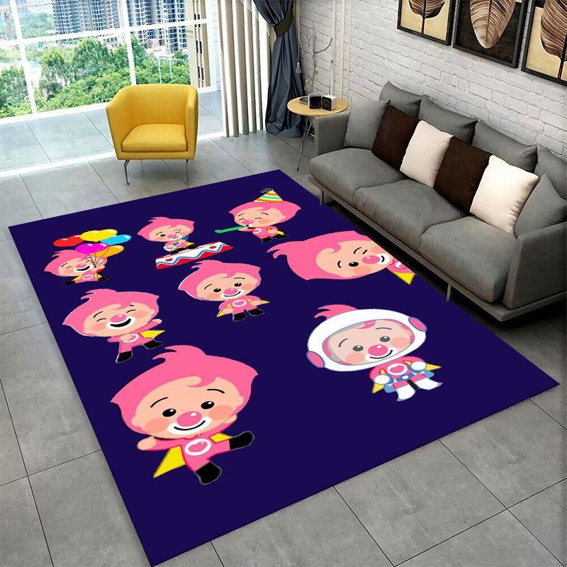 Süßer plim plim Cartoon Rutschfester Bereichsteppich für Wohnzimmer, Schlafzimmer, Spielzimmer, Weiche Teppichbodenmatte Heimdeko Teppich Zimmergeschenk