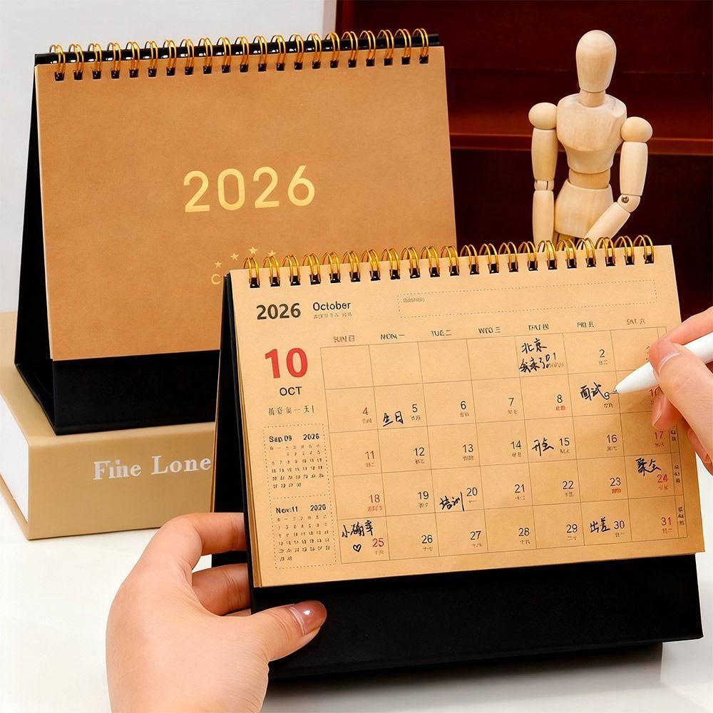 2026 Desktop-Papierkalender Jahresagenda-Organizer Schlichter Stil Planer Terminplaner Heim Büro