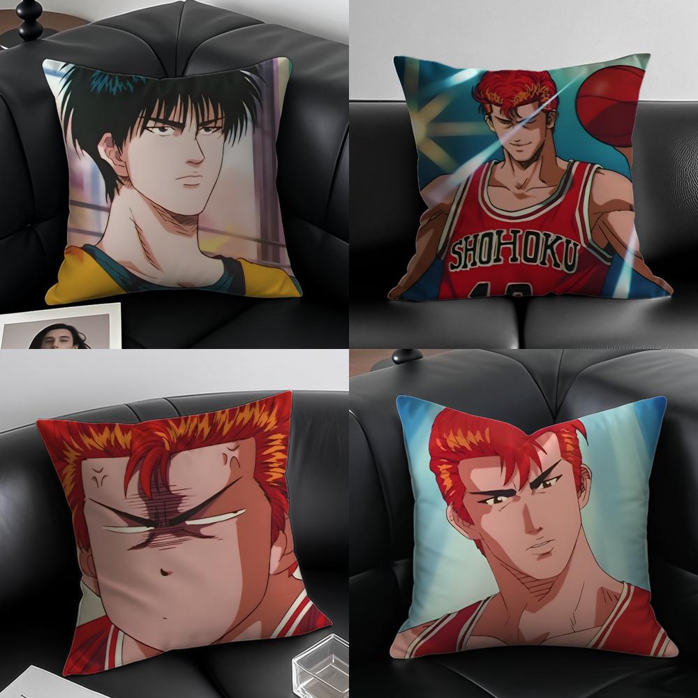 Classic anima SSlam DunkS Cushion Cover Pillow Case Antidustmite Invisible zipper silky plush cushion