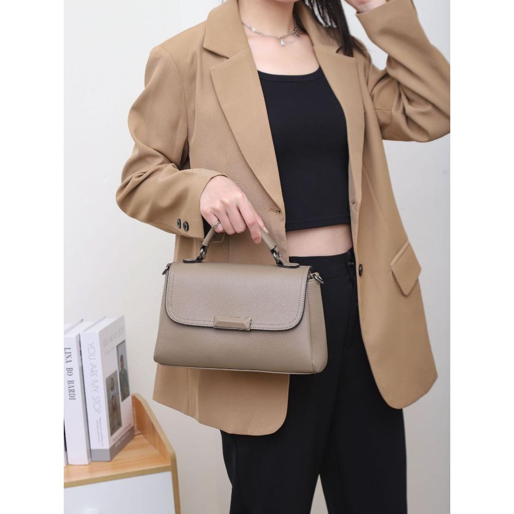 Cowhide Bag Popular Fashion Crossbody Horizontal Shell Bag, Niche One-shoulder Practical Women's Handbag