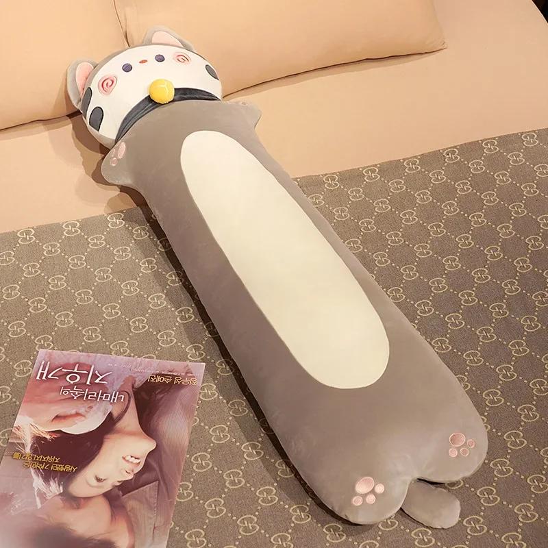 

Long Cat Plush Body Pillow Kawaii Cartoon Cat Sleeping Back Cushion Cute Sofa Bedroom Decorative Body Pillow Stuffed Doll Decor 70cm