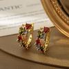 Seven-Color Zirconia U-Shaped Earrings: Luxury, Fashionable Design