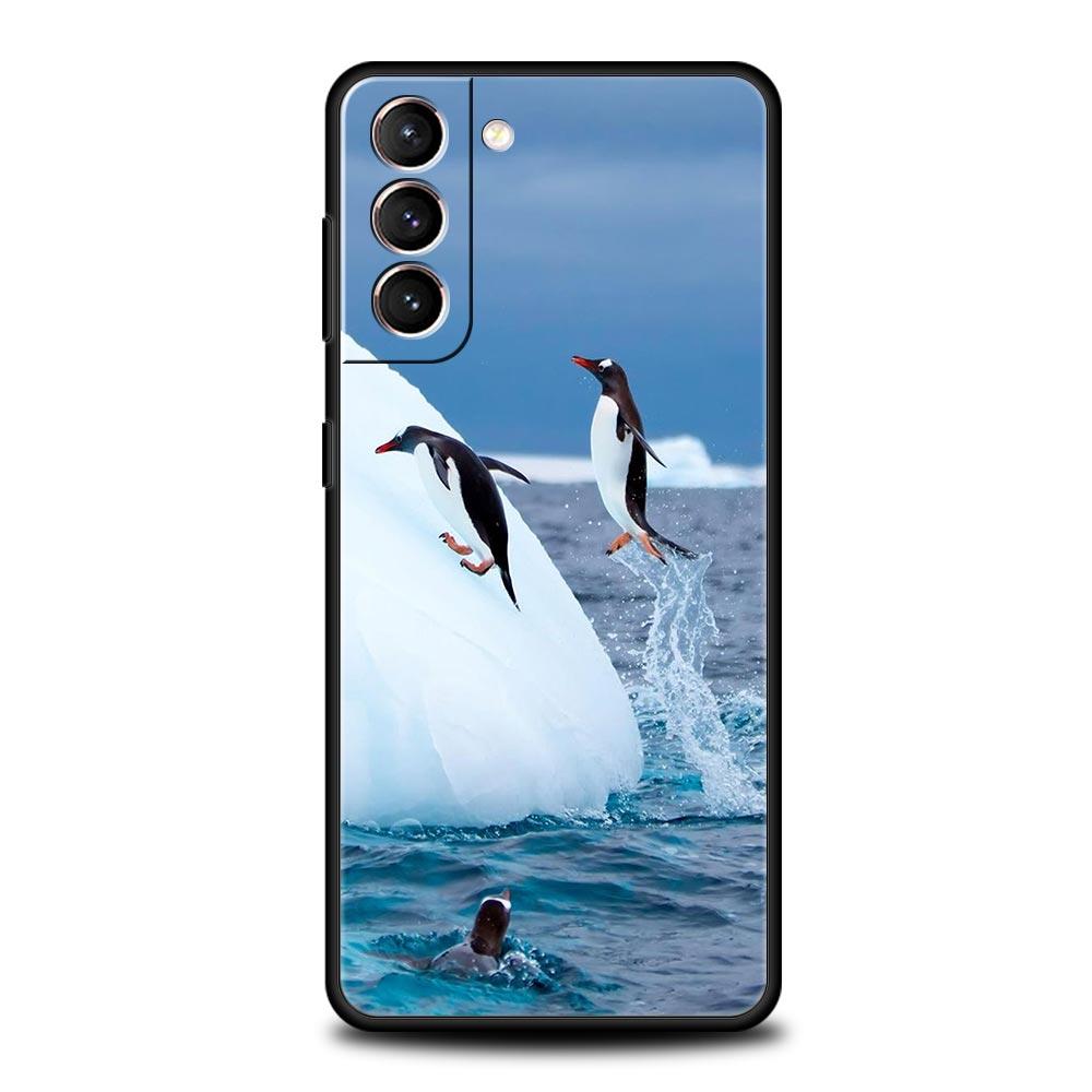 Penguin Arctic Phone Case For Samsung Galaxy S24 S23 S22 S20 Ultra S21 FE 5G S10 S9 Plus S10E S8 Soft Silicone Cover