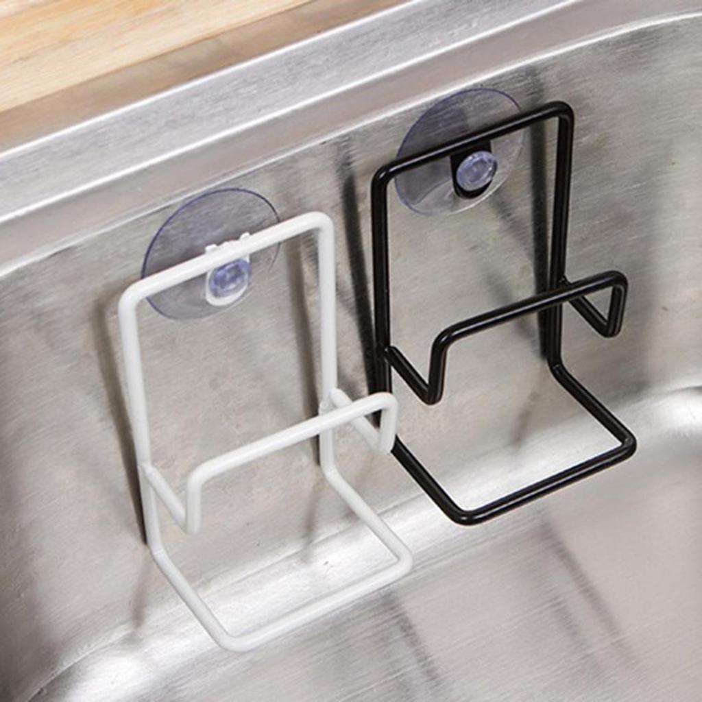 Kitchen Bathroom Sponge Dishcloth Storage Rack Sink Shelf Sucker Hanger Holder