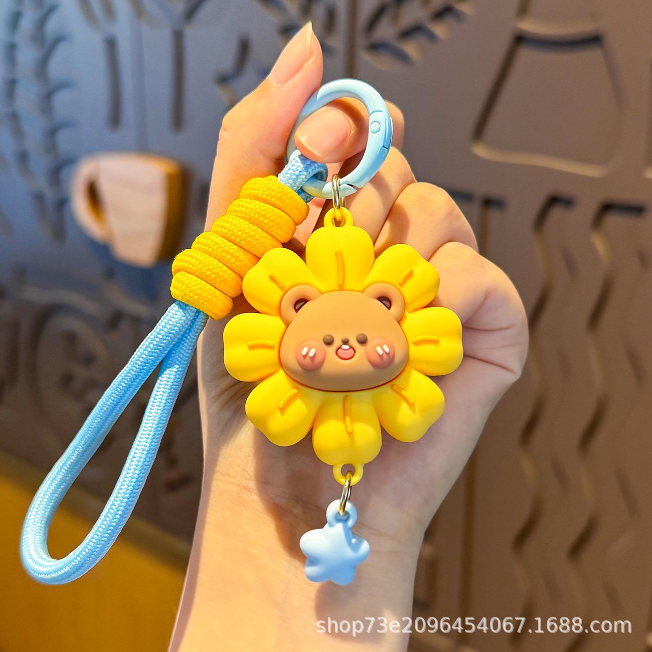 

Очаровательный 3D-брелок с подвеской в виде цветка в виде медведя и кролика Individually Packaged