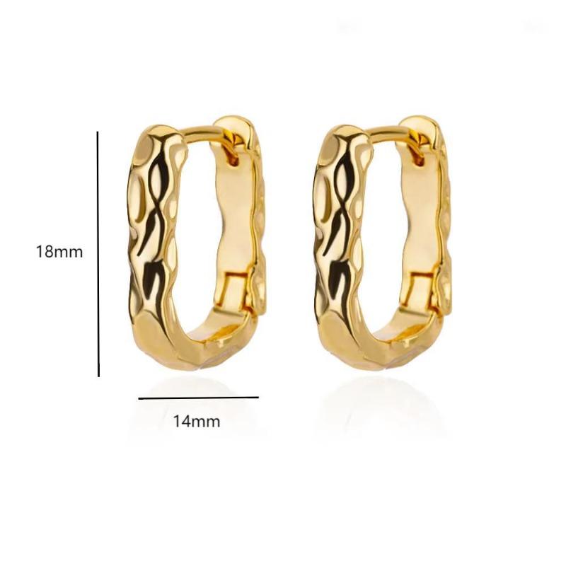 Fashion Commuter Gold Personality Versatile Earrings Gold Geometric Cube Atmospheric Ear Buckles