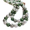 12Mm Large Granular Dark Night Black Malachite Green Mixed Color Highlight High Quality Artificial Crystal Pearl Necklace Clavicle Chain