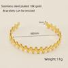Retro Titanium Steel Adjustable C-Shaped Bangle - European & American INS Style Stainless Steel Women's Bracelet