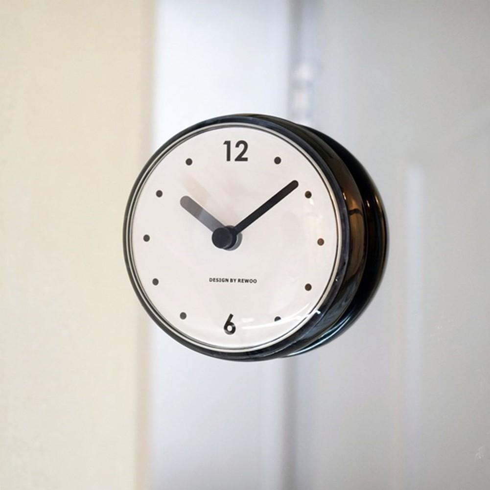 Silent Quartz Clocks Sucker Wall Clock Anti-Fog Waterproof for Kitchen Bathroom