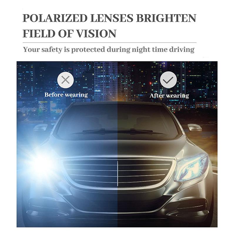 Car Night Safety Driving Glasses Clip Anti-glare Driver Goggles Driving Night Vision Lens Clip On Sunglasses Interior Accessorie