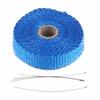 5m Car Insulation Tape Exhaust Heat Wrap with 4 Stainless Steel Cable Ties Black