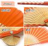 Nishikawa Shouroku Shoten GIZAGIZA Folding Fan Day Pop Color Summer Folding Fan for Women (Orange) Boxed, Mother's Gift,