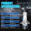 H4 9003 HB2 LED Headlight Bulb Super Bright 12V Car Running Lamp 6000K 220W High Low Beam IP67 Waterproof White Aluminum 15000LM