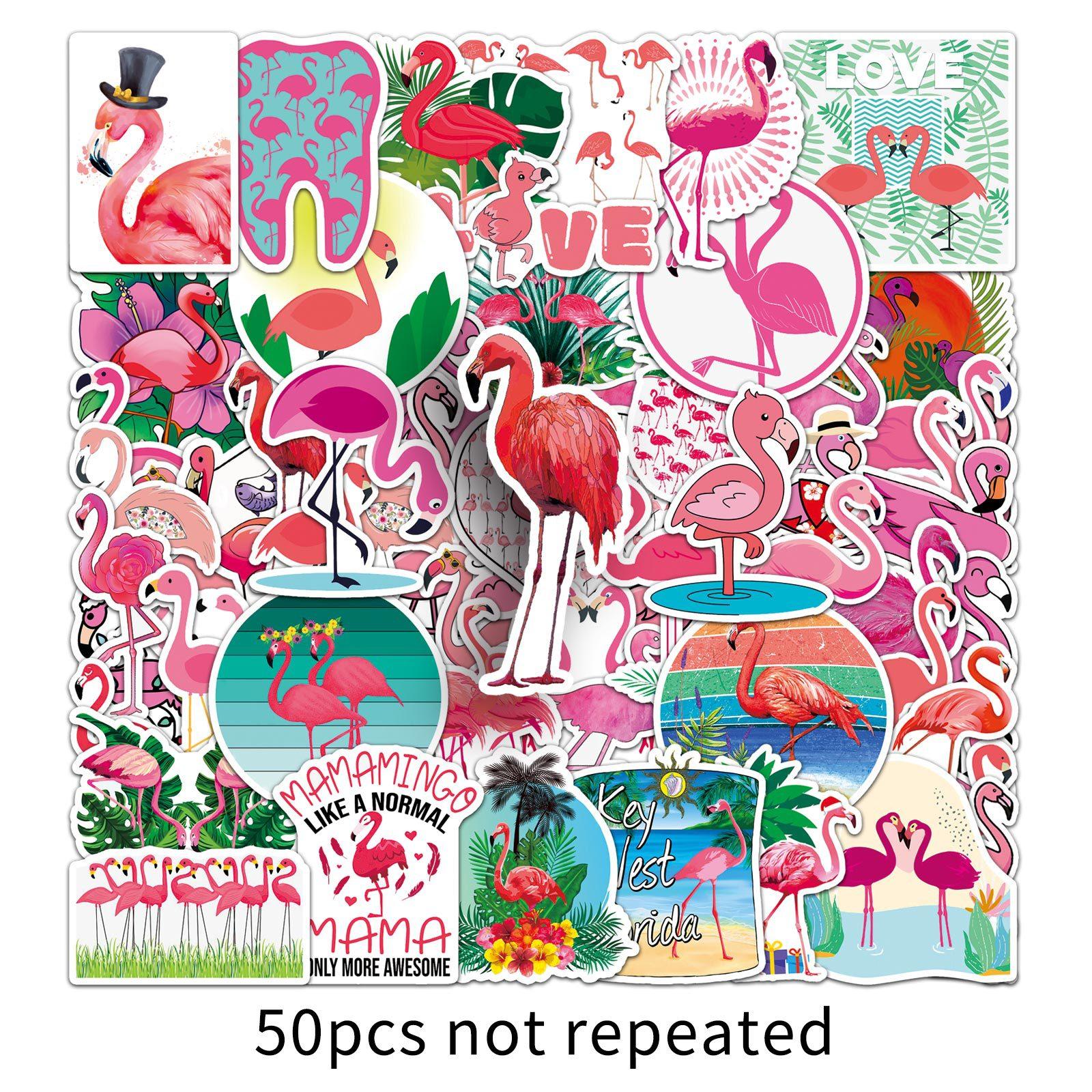 

50 Flamingo Doodle Cartoon Cute Animal Guka DIY Suitcase Mobile Water Cup Car Stickers