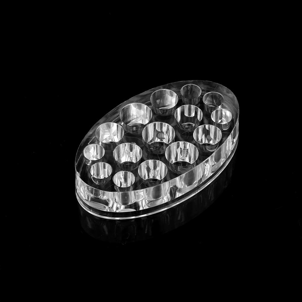 15 Holes Oval Acrylic Tattoo Permanent Makeup Microblading Pigment Cup Cap Stand Ink Holder
