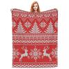 Christmas Snowflakes On Red Xmas Blankets Fleece Sofa Throw Blanket Throw Blankets for Couch Bedding Office Throws Bedspread