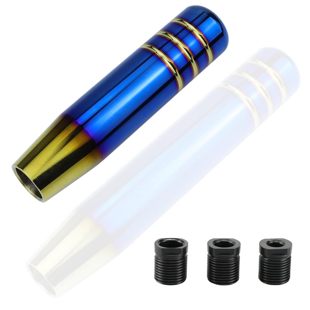 ozgram Shift Knob, 5.1 inches (13 cm), Titanium Blue, Gold, Aluminum Alloy MT Car,
