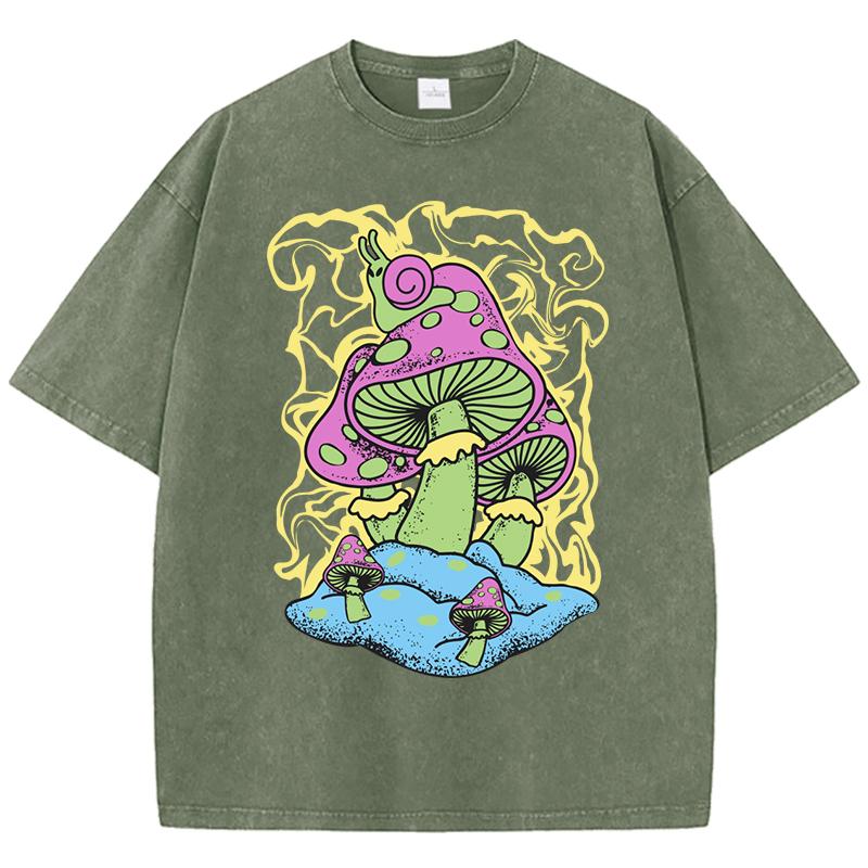 Mmortal Beauty Inside Schmetterlingsdruck Gewaschenes T-Shirt Damen Sommer Lässiges Oberteil Übergroße Kleidung Vintage Baumwoll-T-Shirt