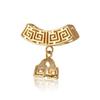 18K Gold-Plated Thai Silver Pendant Bail with Agate Jade Buddha Guanyin Clip