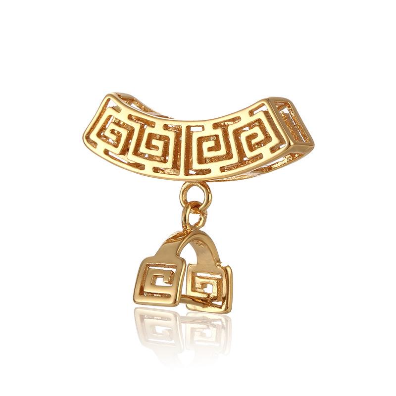 18K Gold-Plated Thai Silver Pendant Bail with Agate Jade Buddha Guanyin Clip