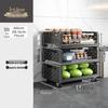 Nordic Carbon Steel 3-Tier Kitchen Storage Rack