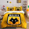Wolfslogo mit "Wolves". Bettwäsche-Sets Bettbezug-Sets Bettbezüge Kissenbezüge(1 * Bettbezug 2 * Kissenbezüge, ohne Bettdecke)