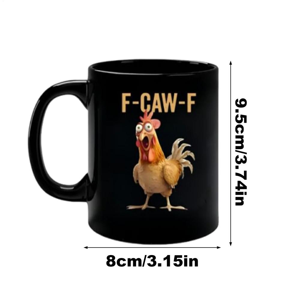 Funny F-Caw-F Chicken FCAWF Mug Ceramic Farmhouse Themed Coffee Mug Fun Animal Tea Cup Gift For Women Men