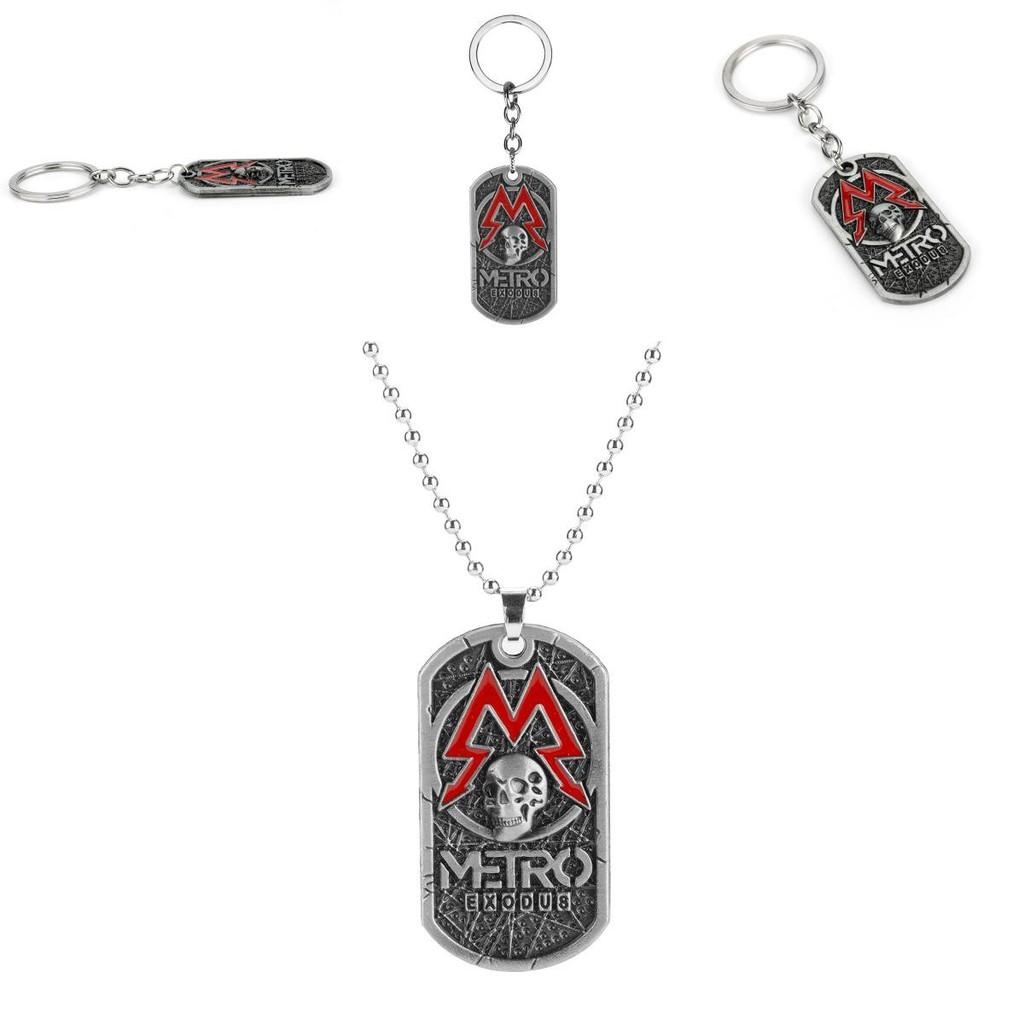 Collier Pendentif Crâne Metro Exodus Avec Design Géométrique en Alliage Pour les Fans de Jeu