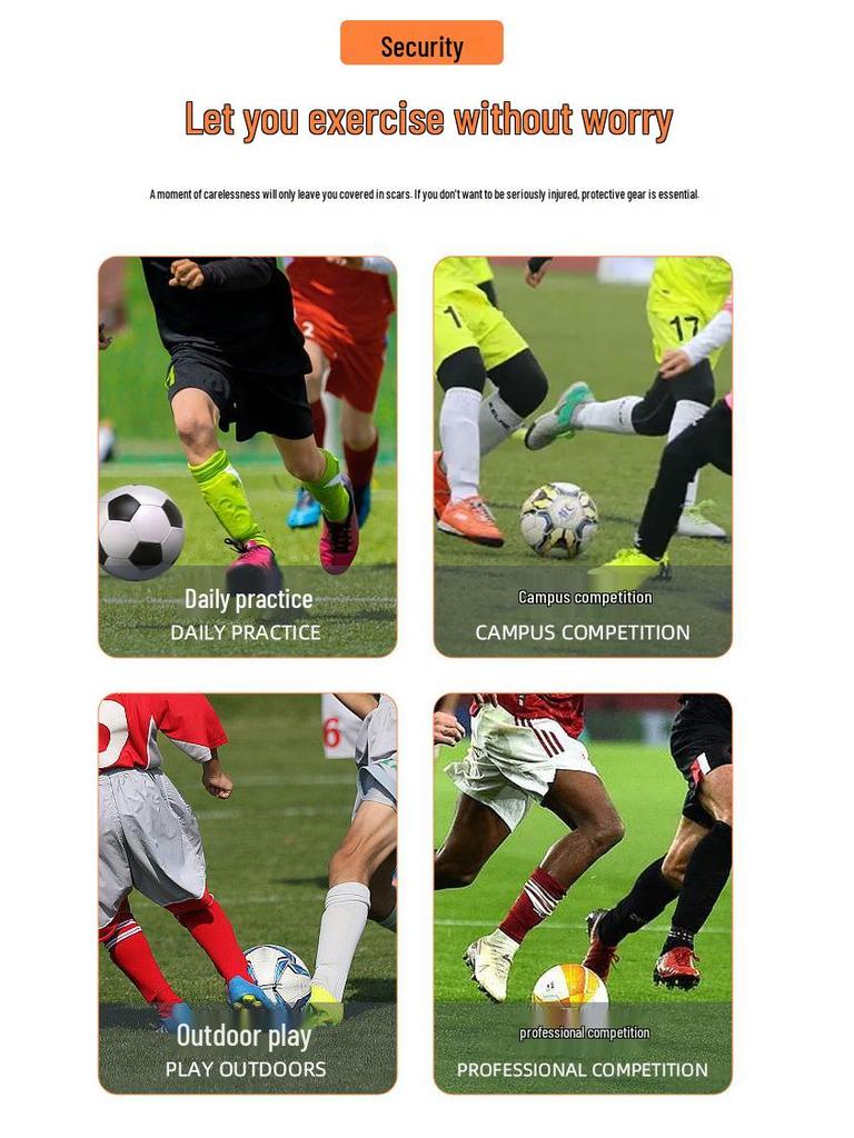 Fußball-Schienbeinschoner für Erwachsene und Kinder mit doppelten Klettverschlüssen – Schutzplatten für die Beine