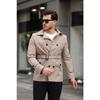 Men's Black Seasonal Lined Belted Double Breasted Trench Coat