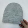 Autumn and winter new women's high-end knitted outdoor warm soft waxy plush knitted hat, solid color versatile stacking hat shows face