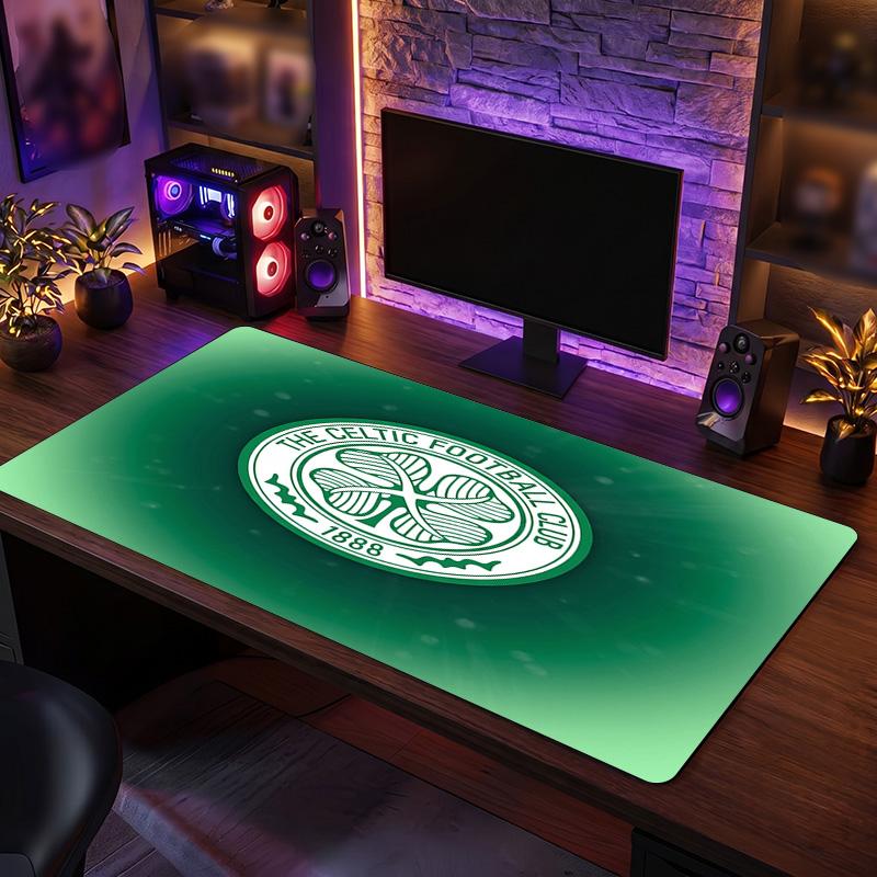 Celtic FC Thema Muster Mauspads, Fußball Logo Design XXL Gaming Schreibtischmatte Rutschfeste Computer-Mauspad
