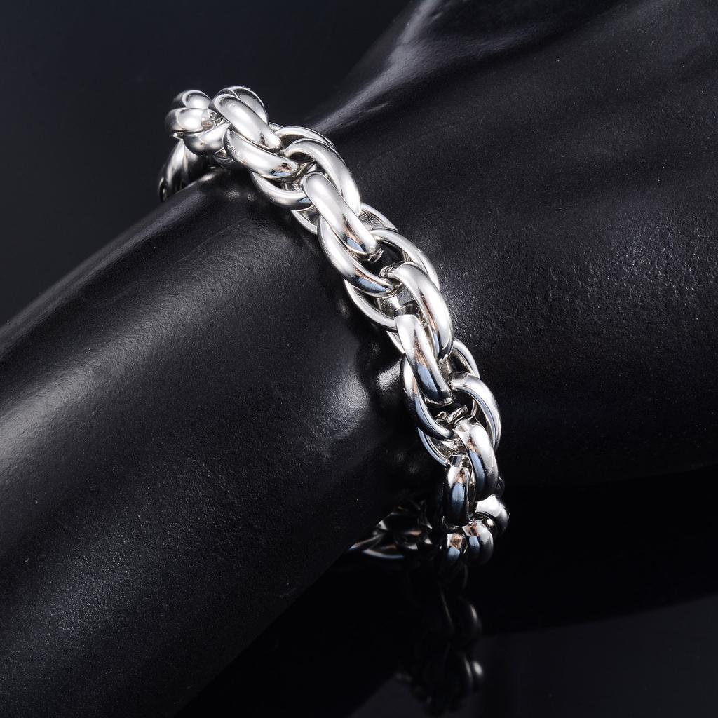 Cadena de Cuerda Punk Pulsera Gruesa de Acero Inoxidable para Mujeres Hombres Cadena Básica para Mano Pie Tobillo Pulsera Brazalete Tobilleras Joyería de Metal