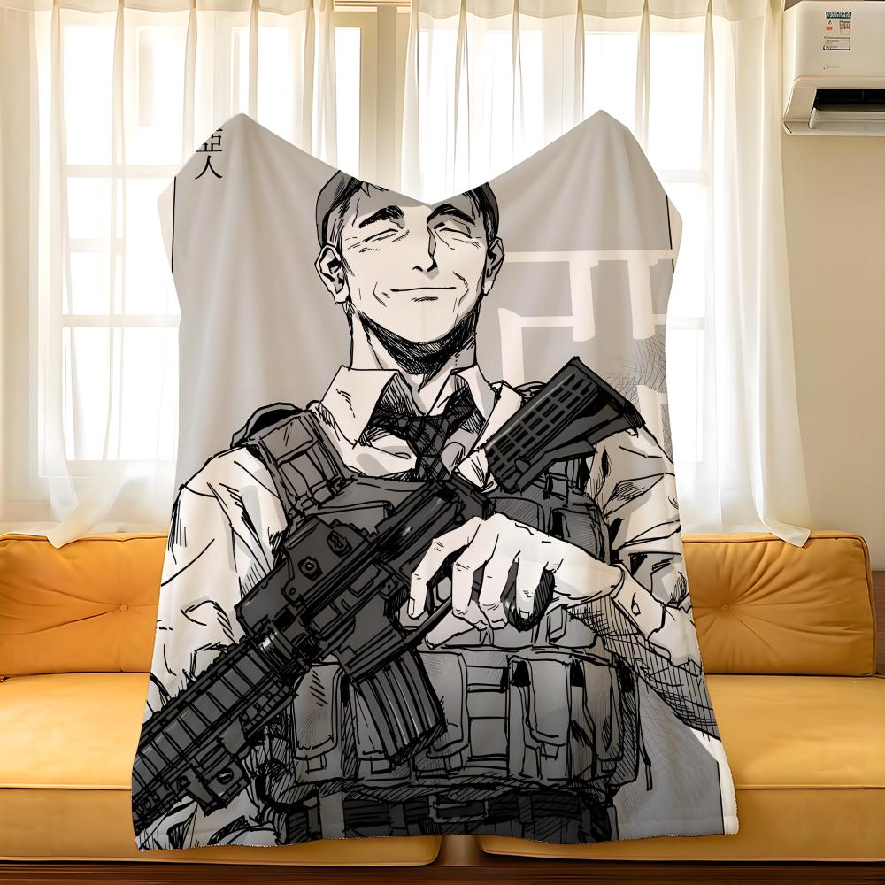 Anime A-Ajin D-Demi H-Human Throw Flannel Cozy Print Blanket, Portable, Durable Machine Washable Cute Cool