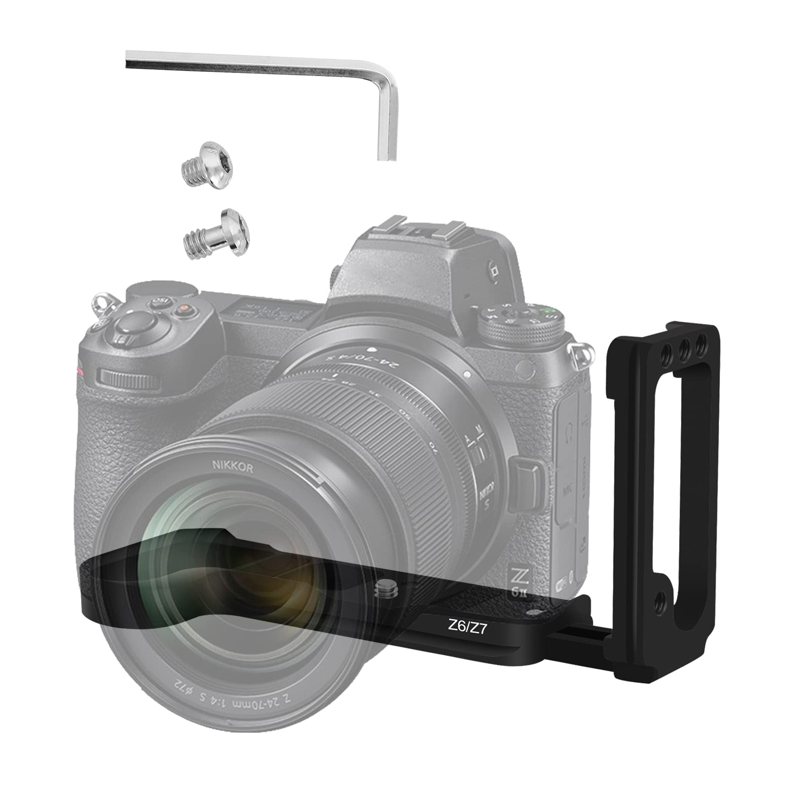 

Vertical Shoot Hand Grip for Nikon Z6 and Z7 with Extended Quick Release Camera Bracket Holder Z6, II, Z7, II, L-Plate чорний