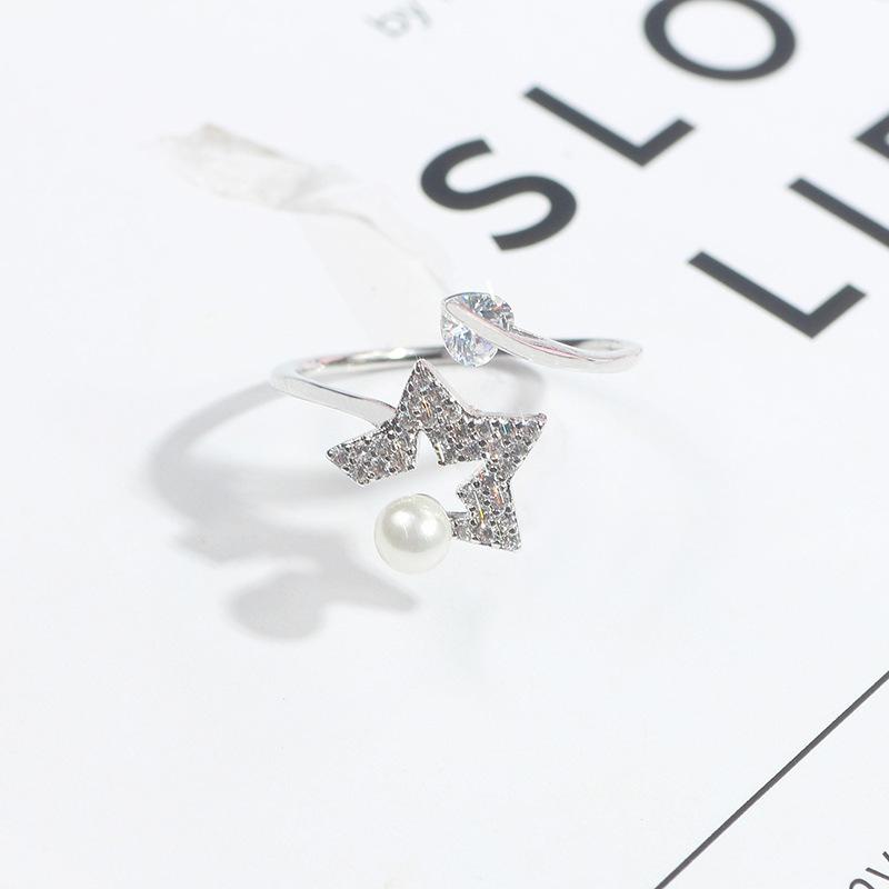 Temperament Simple Design Sense Niche Ring, Fashionable Personality High Sense Diamond Ring Women