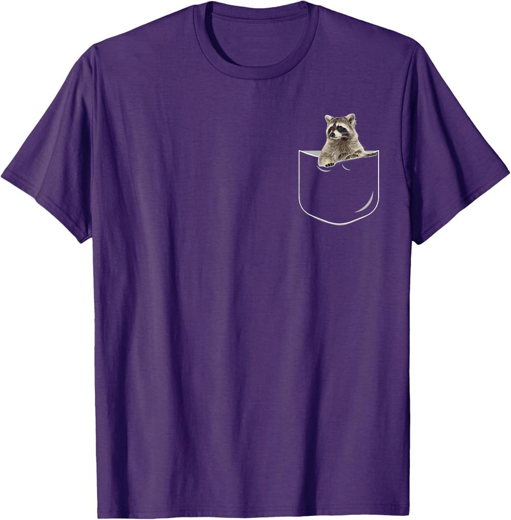 Pocket Raccoon Funny In Pocket Gift Cool Lover Animal Unisex T-Shirt 4