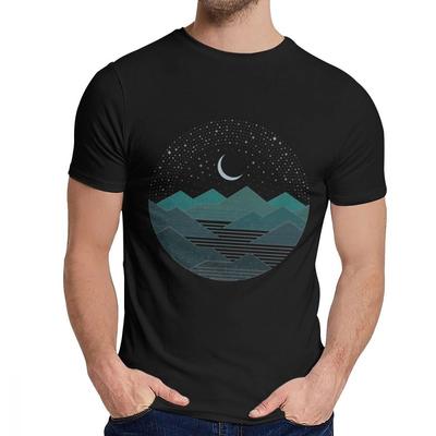 Boy Tee Shirt Between The Mountains And The Stars Good Cotton Anime Crewneck Retro T Shirt