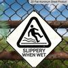 2D Flat - 1pc Vintage Metal Sign, Featuring A Slippery Ground Theme, Perfect As A Warning Decoration Gift for Safety Sign Enthusiasts, Suitable for