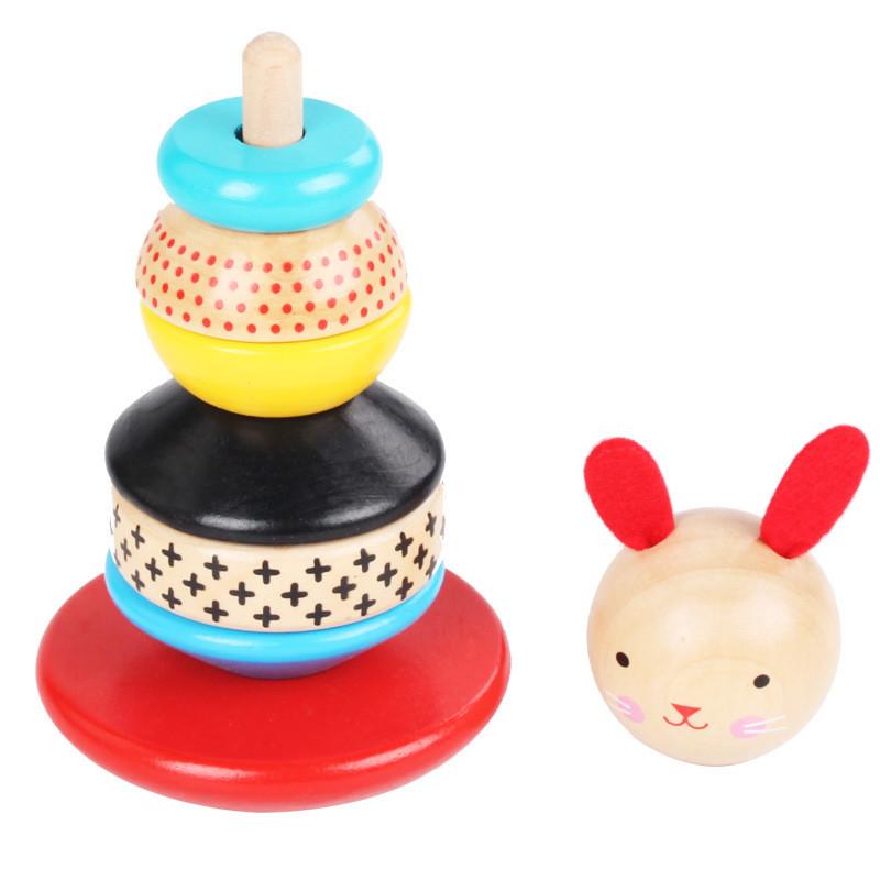 Wooden Bunny Balancing Children Toy Early Education Cognitive Skills Enhancement
