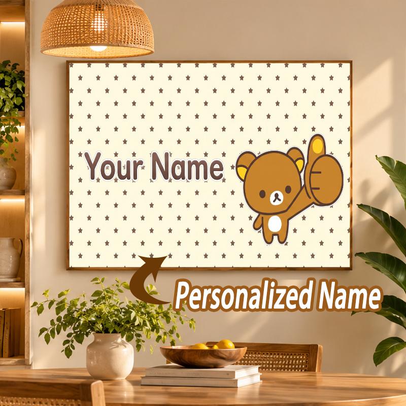 Custom Name Rilakkuma 5D Diamond Painting Personalized Full Drill Diamond Art Kit Gift
