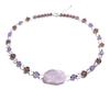 [Malline] Natural Stone Pendant Short Necklace Lavender Amethyst Crystal Healing Light Purple Made In Japan Handmade