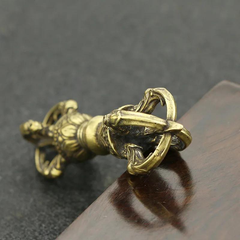 Ornamente cu pistil din alamă cu diamant, consumabile pentru scripturi budiste tibetane, artefacte și meșteșuguri retro, vajra tibetană