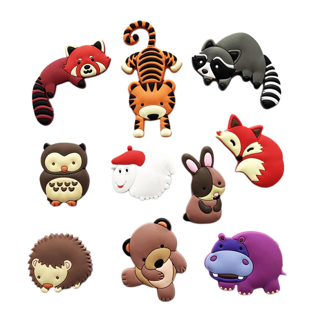 10 Piece Set of Cartoon Animal Fridge Magnets Practical Refrigerator Stickers Cartoon Animal Fridge Magnets for Home Use