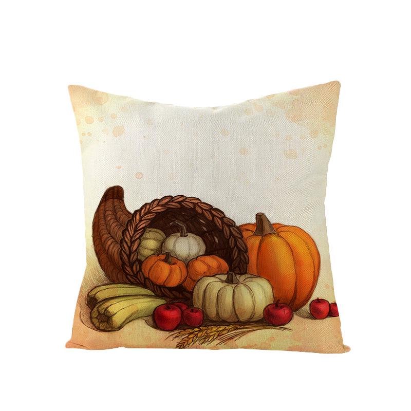 Home Thanksgiving Pumpkin Polyester Pillow Cover Home Sofa Pillow Cushion Cover