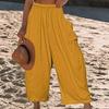 Women Comfortable Casual High-Waisted Solid Color Loose Lantern Pants with Pocket